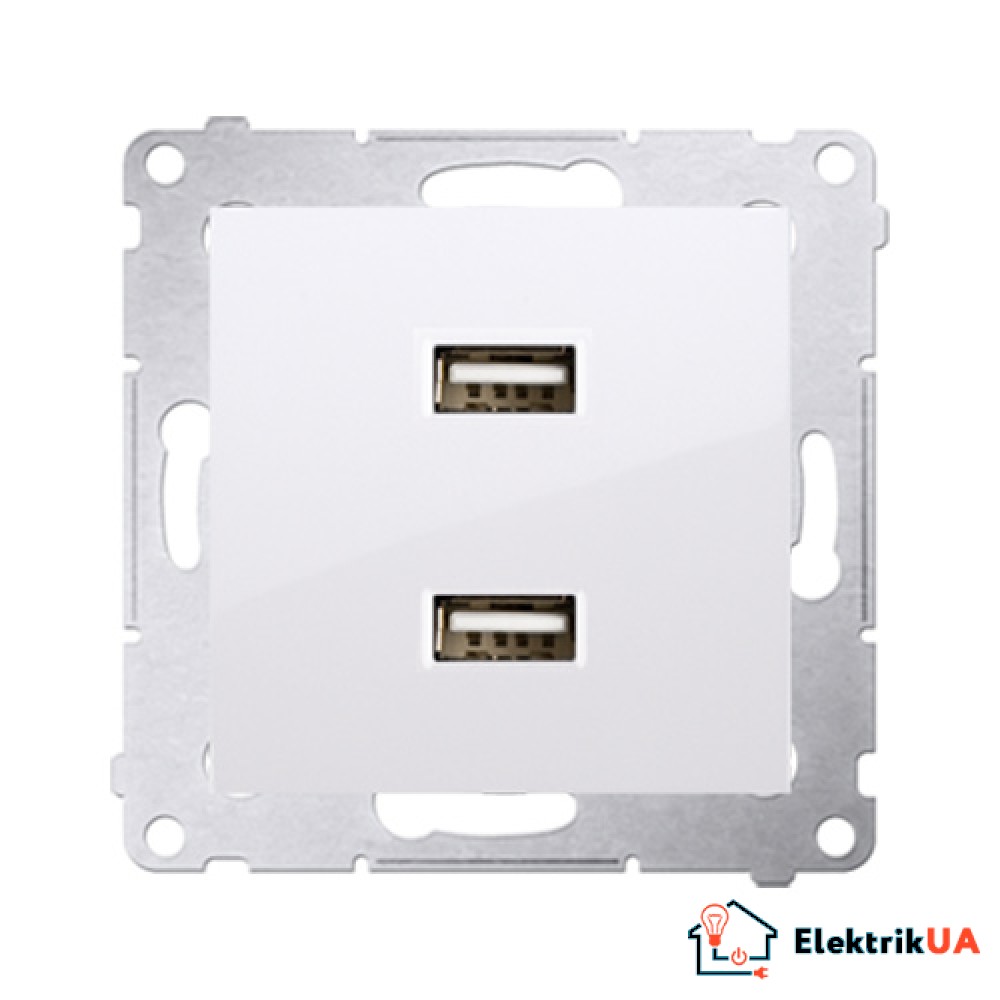Зарядка USB подвійна Simon Premium Біла (DC2USB.01/11)